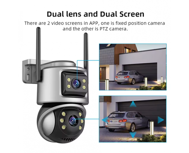 Newest AI Dual Lens Speed Dome IP Camera  